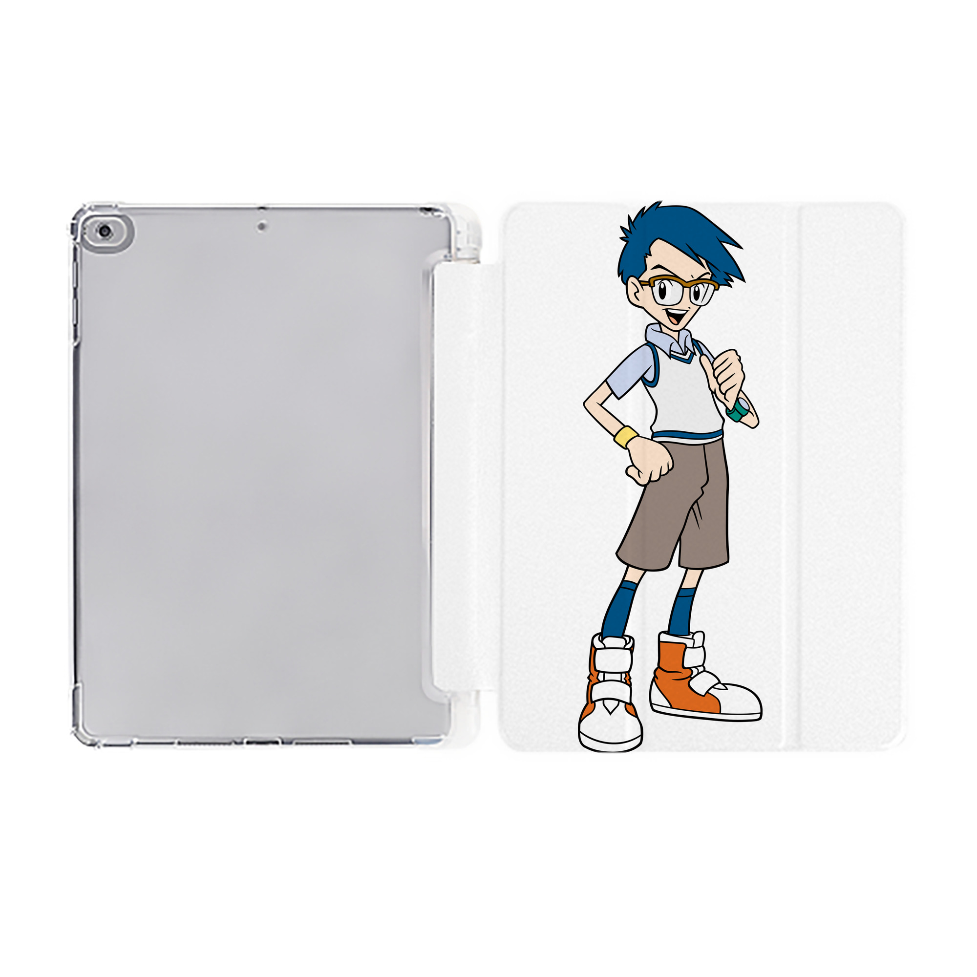 （画像用） Digimon デジタルモンスター/デジモン IPad ケース ペン収納付き 三つ折りスタンド PUレザー×シリコン 対応機種9.5/10.5/10.9インチ